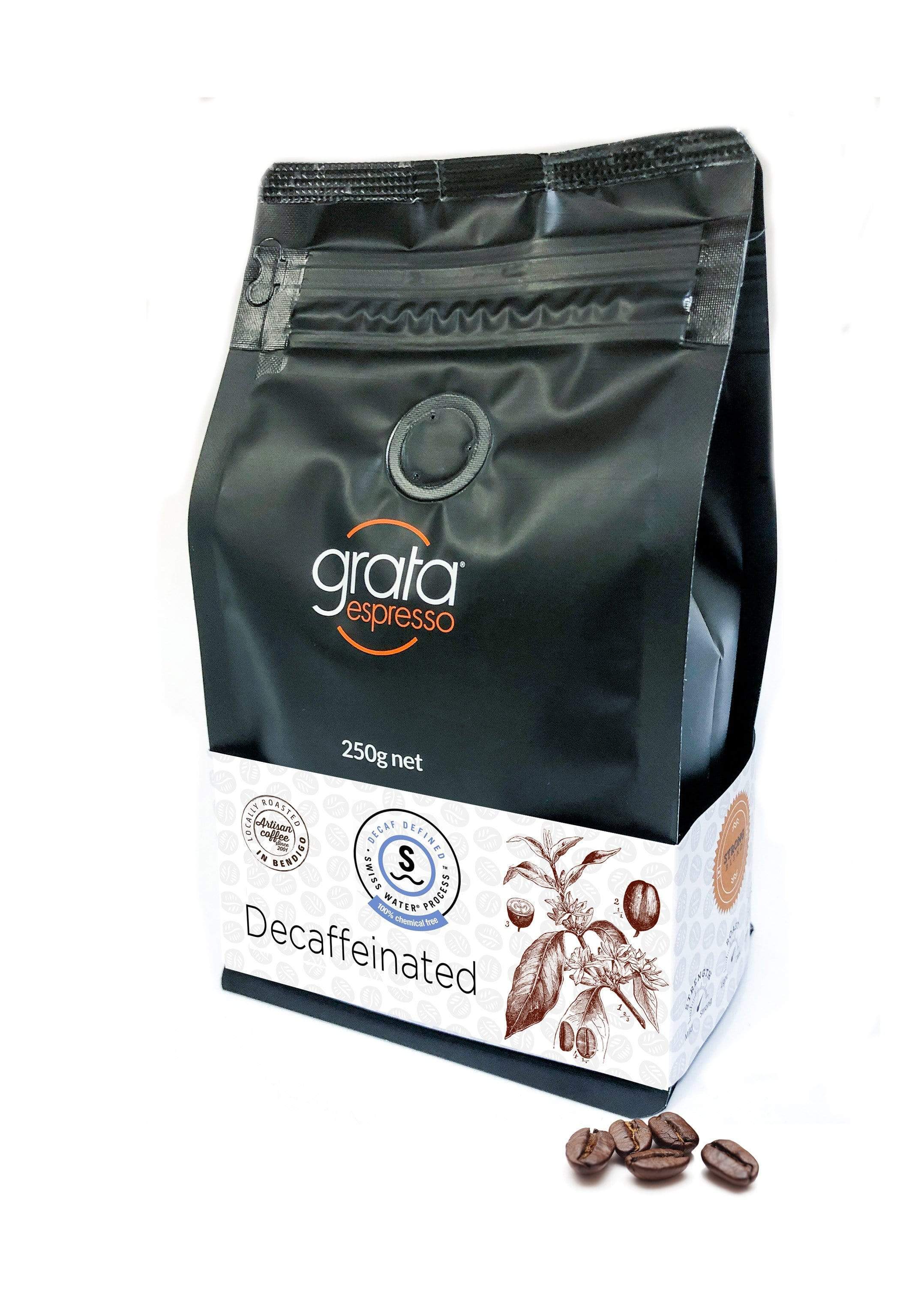 Swiss Water Decaf 500g whole beans coffee bag